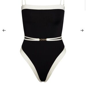 Black and White One-Piece Swimsuit
